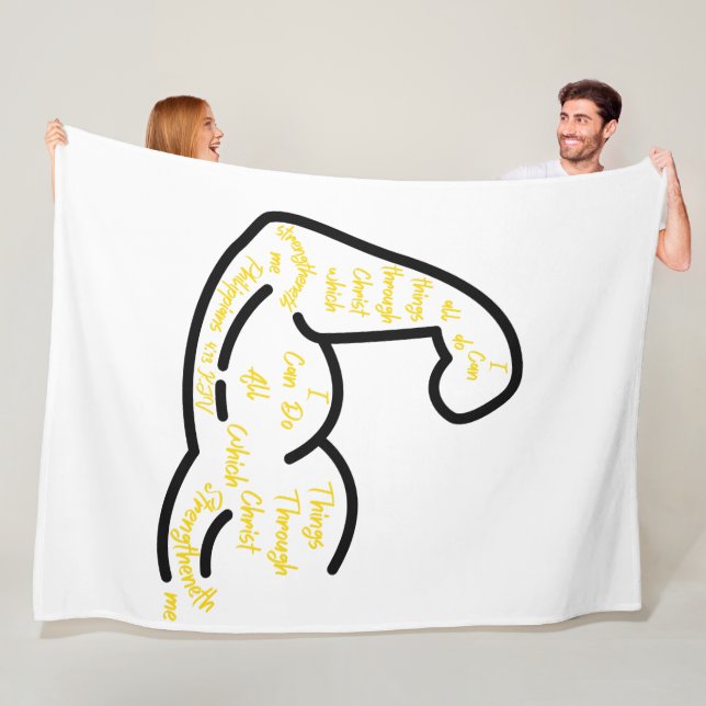 Philippians 4:13 KJV Bible Verse Fleece Blanket (In Situ)
