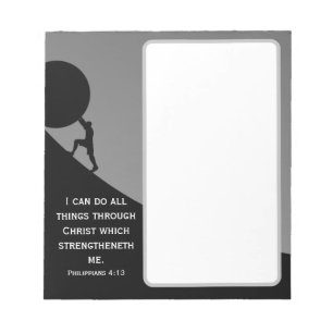 Philippians 4:13 KJV Bible Verse Giant Stone Notepad