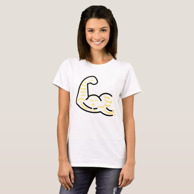 Philippians 4:13 KJV Bible Verse Women's T-Shirt (Front Full)