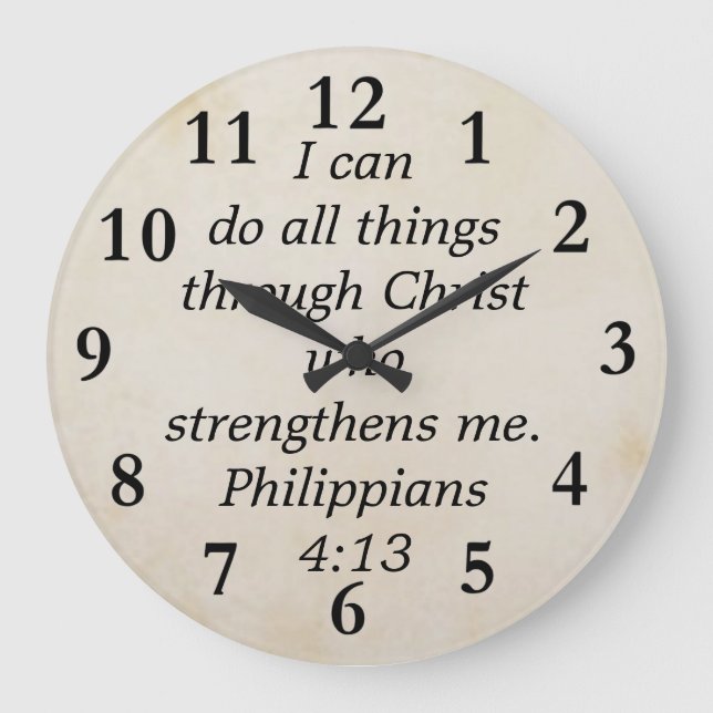 philippians 4:13 large clock (Front)