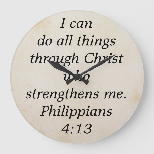philippians 4:13 large clock (Front)