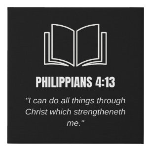 Philippians 4:13 Minimalist Bible Verse KJV Quote Faux Canvas Print