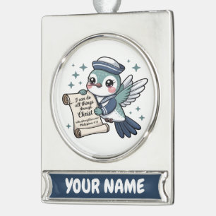 Philippians 4:13 Navy Sailor Personalized Ornament