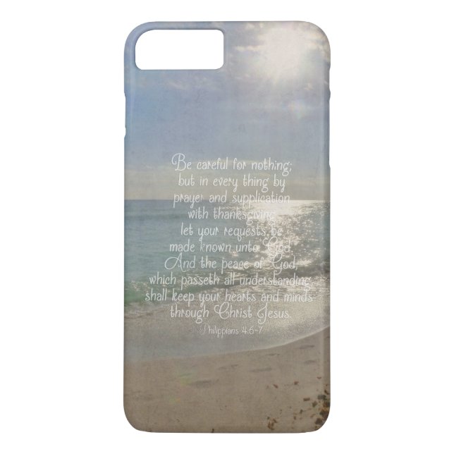 Philippians 4:13 Peace Bible Verse Beach Christian Case-Mate iPhone Case (Back)