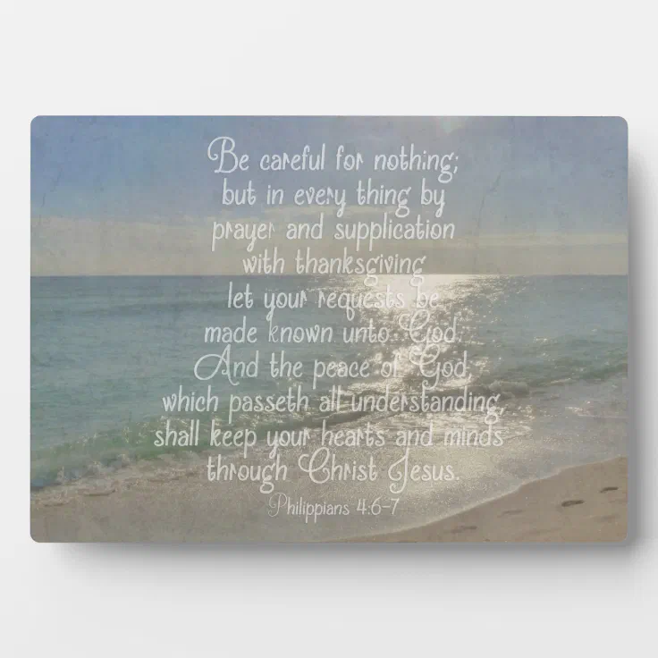 Philippians 4:13 Peace Bible Verse Beach Christian Plaque | Zazzle