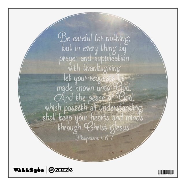 Philippians 4:13 Peace Bible Verse Beach Christian Wall Sticker (Front)