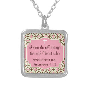 Philippians 4 13 Pendant - Pink