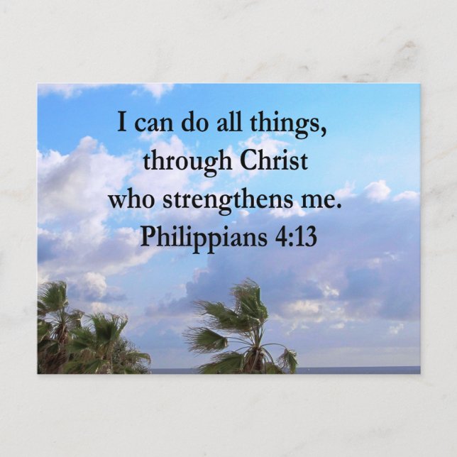 PHILIPPIANS 4:13 PRAYER POSTCARD (Front)
