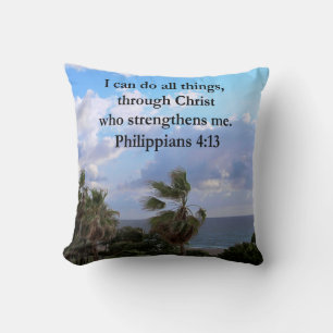 PHILIPPIANS 4:13 PRAYER THROW PILLOW