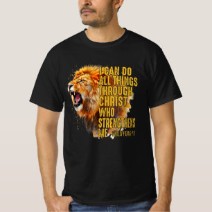Philippians 4:13 Religious Lion Strengthens T-Shirt