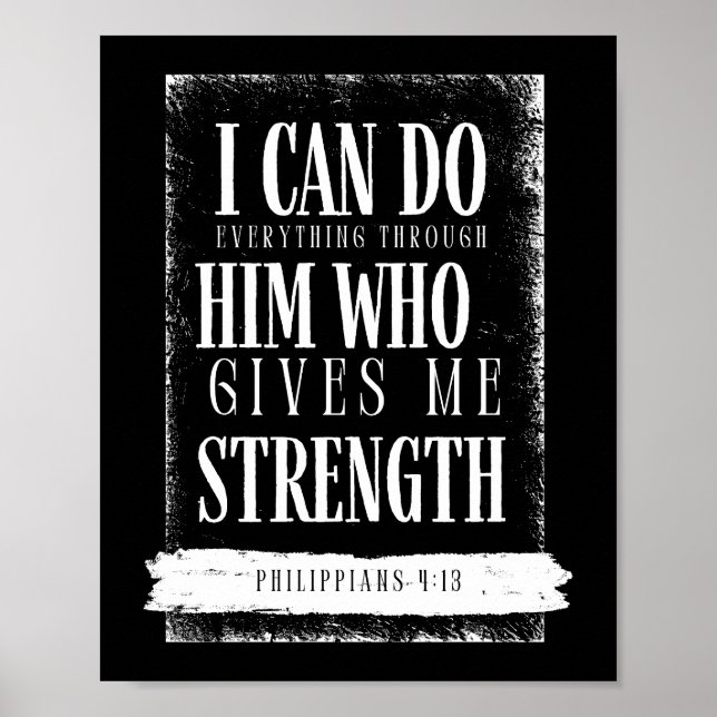 Philippians 4:13 Scripture Art Poster (Front)