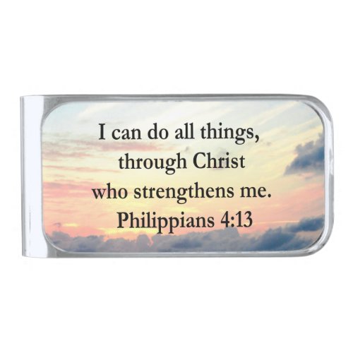 PHILIPPIANS 413 SILVER FINISH MONEY CLIP