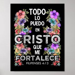 Philippians 4_13 Spanish Christian Bible Verse Jes Poster