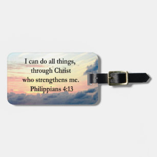 PHILIPPIANS 4:13 SUNRISE DESIGN LUGGAGE TAG