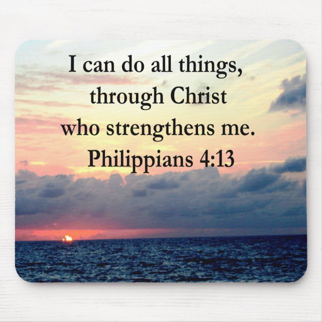 PHILIPPIANS 4:13 SUNRISE DESIGN MOUSE PAD (Front)