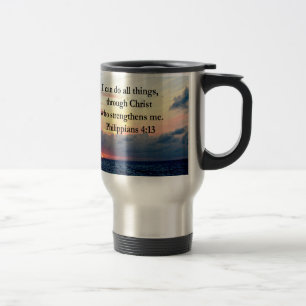 PHILIPPIANS 4:13 SUNRISE DESIGN TRAVEL MUG