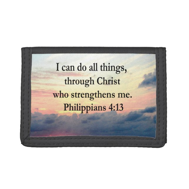 PHILIPPIANS 4:13 SUNRISE DESIGN TRI-FOLD WALLET (Front)