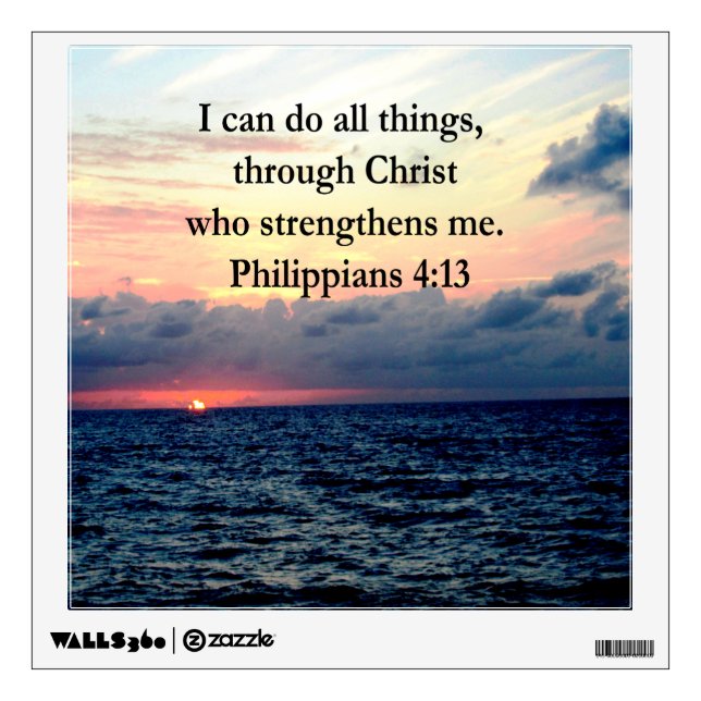 PHILIPPIANS 4:13 SUNRISE DESIGN WALL STICKER (Front)