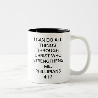 Philippians 4:13 Two-Tone coffee mug