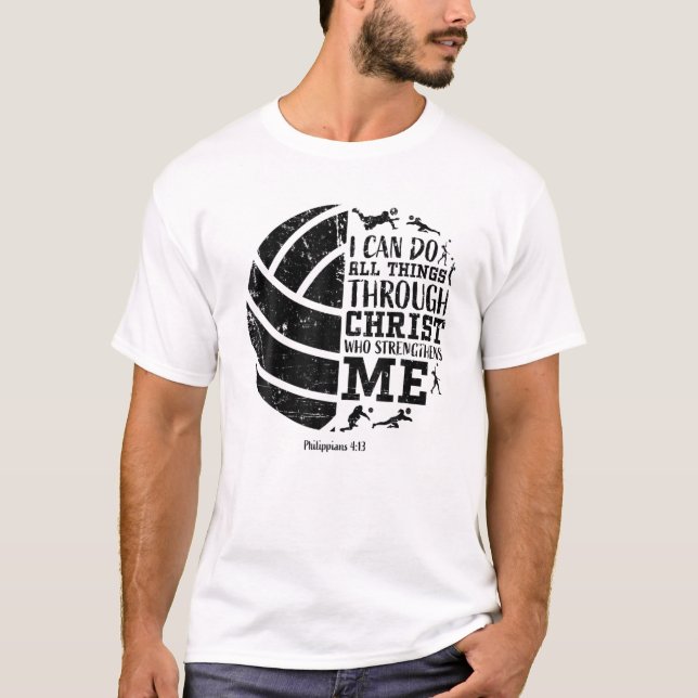 Philippians 4:13 Volleyball Gifts Teen Girls Teens T-Shirt (Front)
