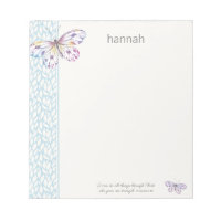 Philippians 4:13 Watercolor Butterfly Notepad