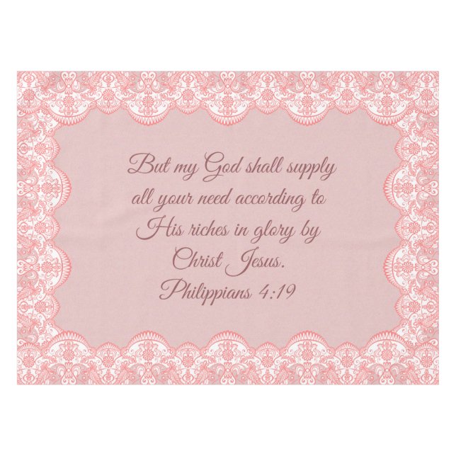 Philippians 4:19 tablecloth (Front (Horizontal))