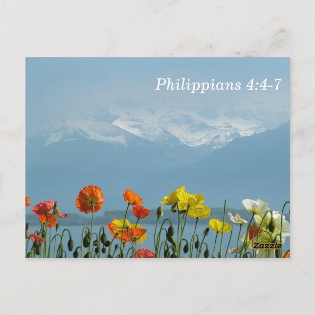 Philippians 4:4-7 Do not be Anxious Postcard (Back)
