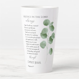 Philippians 4:4-7 Eucalyptus Leaf Bible Verse Latte Mug