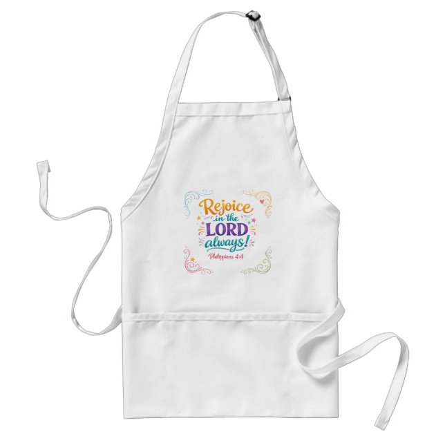 Philippians 4:4 adult apron (Front)