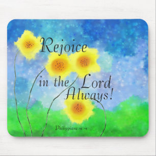 Philippians 4:4 Bible, Rejoice in the Lord Always Mouse Pad
