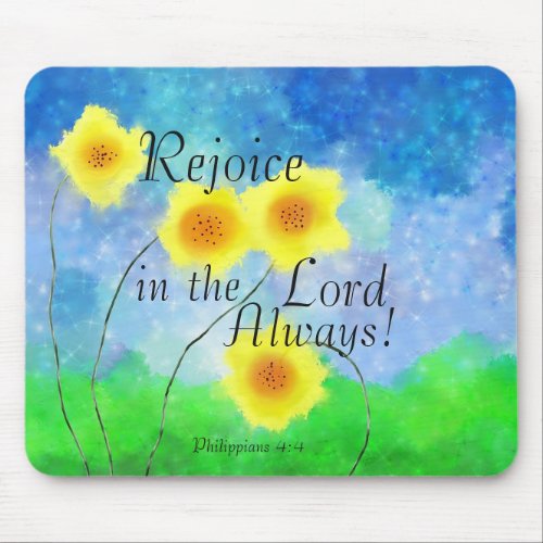 Philippians 44 Bible Rejoice in the Lord Always Mouse Pad