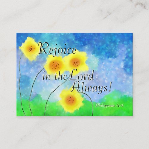 Philippians 44 Rejoice in the Lord Always Bible Business Card