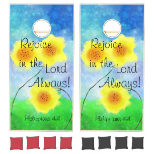 Philippians 4:4 Rejoice in the Lord Always Bible Cornhole Set