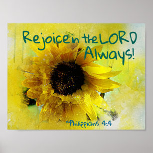 Philippians 4:4 Rejoice in the Lord Always! Bible Poster