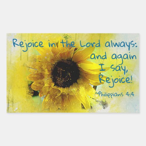 Philippians 44 Rejoice in the Lord Always Bible Rectangular Sticker