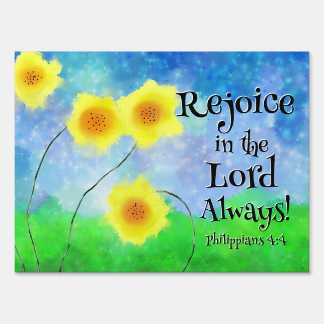 Philippians 4:4, Rejoice in the Lord Always Sign (Front)