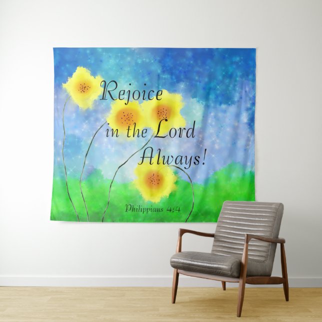Philippians 4:4, Rejoice in the Lord Always Tapestry (In Situ (Horizontal))