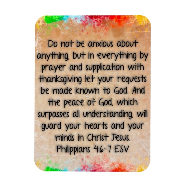 Philippians 4:6-7 Bible Verse  Magnet (Vertical)