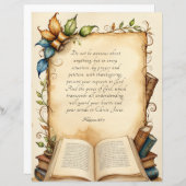 Philippians 4:6-7 Christian Bible Verse Art (Front/Back)