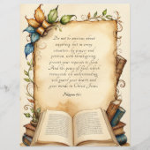 Philippians 4:6-7 Christian Bible Verse Art (Front)