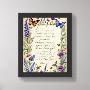 Philippians 4:6-7 Christian Bible Verse Art Framed Art