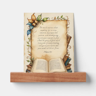 Philippians 4:6-7 Christian Bible Verse Art Picture Ledge