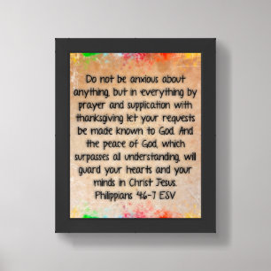 Philippians 4:6-7  Christian Bible Verse Image Framed Art