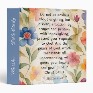 Philippians 4:6-7 Christian Bible Verse Watercolor