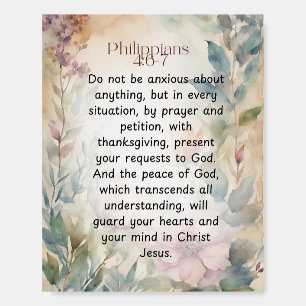 Philippians 4:6-7 Christian Bible Verse Watercolor Foam Board