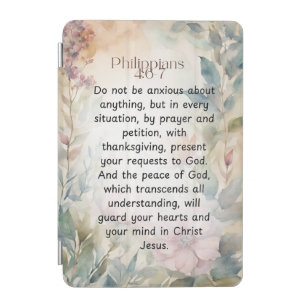 Philippians 4:6-7 Christian Bible Verse Watercolor iPad Mini Cover
