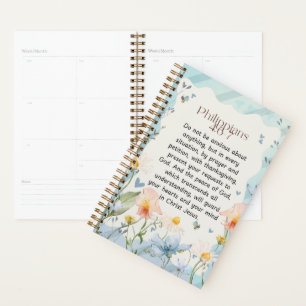 Philippians 4:6-7 Christian Bible Verse Watercolor Planner