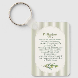 Philippians 4:6–7 Christian Encouragement Gift  Keychain