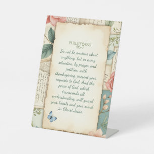 Philippians 4:6–7 Christian Encouragement Gift Pedestal Sign
