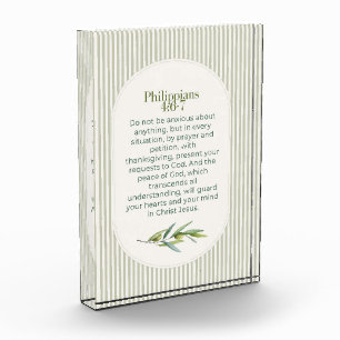 Philippians 4:6–7 Christian Encouragement Gift  Photo Block